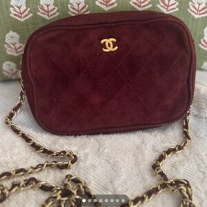 Burgundy Quilted Chain Bag vintage